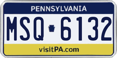 PA license plate MSQ6132