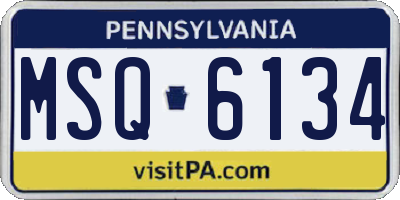 PA license plate MSQ6134
