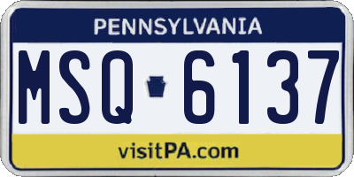 PA license plate MSQ6137