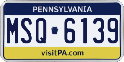 PA license plate MSQ6139