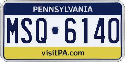 PA license plate MSQ6140