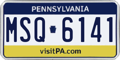 PA license plate MSQ6141