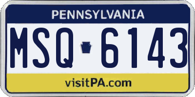 PA license plate MSQ6143