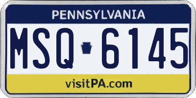 PA license plate MSQ6145