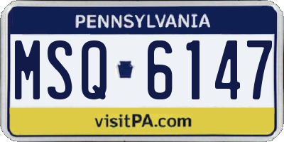 PA license plate MSQ6147