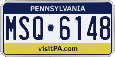 PA license plate MSQ6148