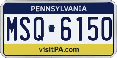 PA license plate MSQ6150