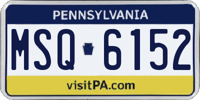 PA license plate MSQ6152