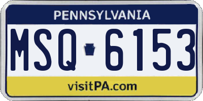 PA license plate MSQ6153