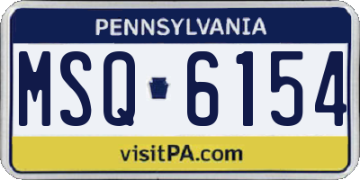 PA license plate MSQ6154