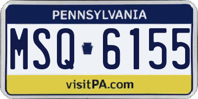 PA license plate MSQ6155