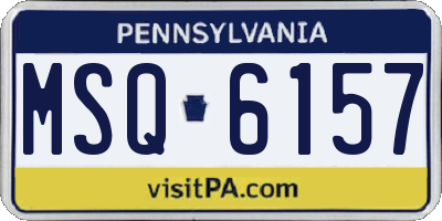 PA license plate MSQ6157