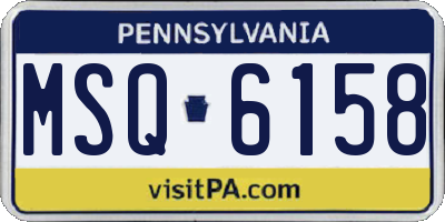 PA license plate MSQ6158