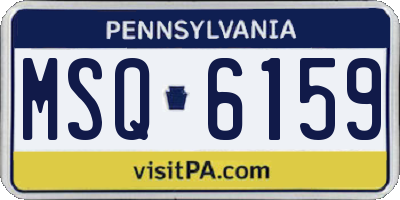 PA license plate MSQ6159