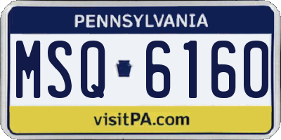 PA license plate MSQ6160