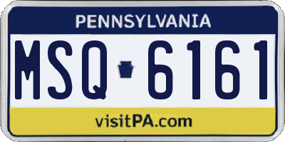 PA license plate MSQ6161