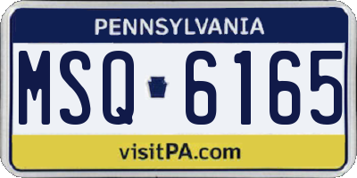 PA license plate MSQ6165