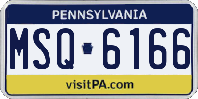 PA license plate MSQ6166