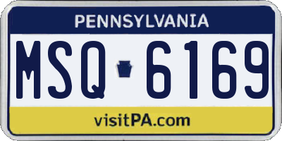 PA license plate MSQ6169