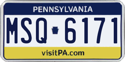 PA license plate MSQ6171