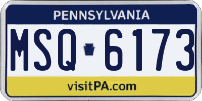 PA license plate MSQ6173