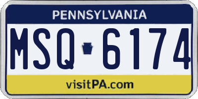 PA license plate MSQ6174