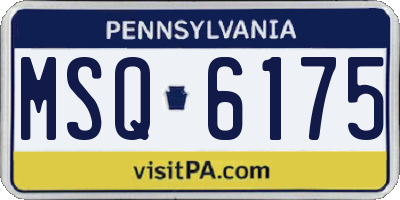 PA license plate MSQ6175