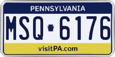 PA license plate MSQ6176