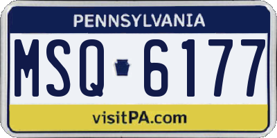 PA license plate MSQ6177