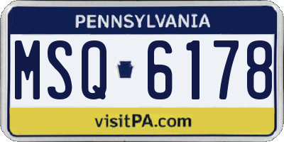 PA license plate MSQ6178