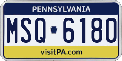 PA license plate MSQ6180