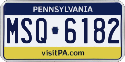 PA license plate MSQ6182