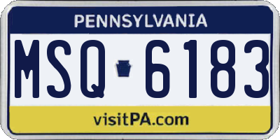 PA license plate MSQ6183