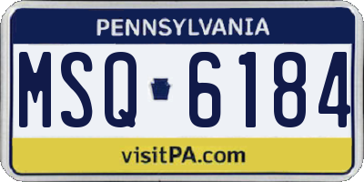 PA license plate MSQ6184