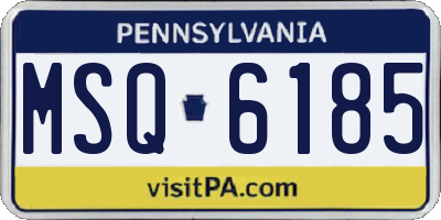 PA license plate MSQ6185