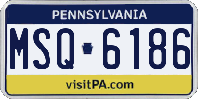 PA license plate MSQ6186