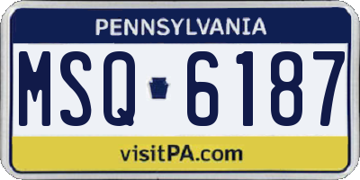 PA license plate MSQ6187