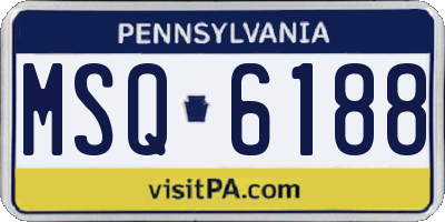 PA license plate MSQ6188