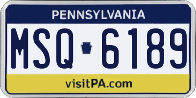PA license plate MSQ6189