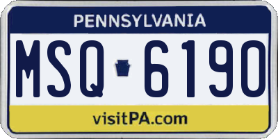 PA license plate MSQ6190