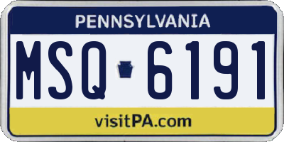 PA license plate MSQ6191