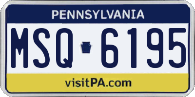 PA license plate MSQ6195