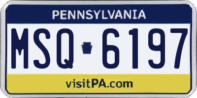 PA license plate MSQ6197