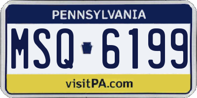 PA license plate MSQ6199