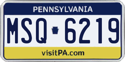 PA license plate MSQ6219