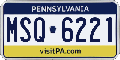 PA license plate MSQ6221