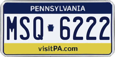 PA license plate MSQ6222