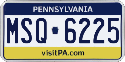 PA license plate MSQ6225