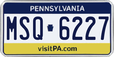 PA license plate MSQ6227