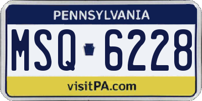 PA license plate MSQ6228